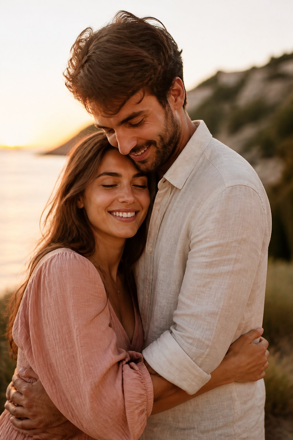 Pareja recordando momentos juntos, inspiración para un regalo de aniversario personalizado